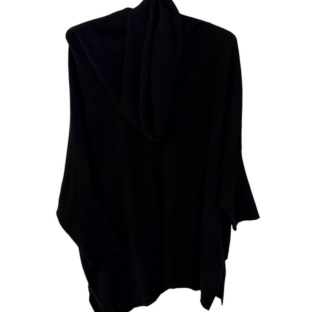Charter Club 100% Cashmere Black Draped Batwing Sweater L/XL